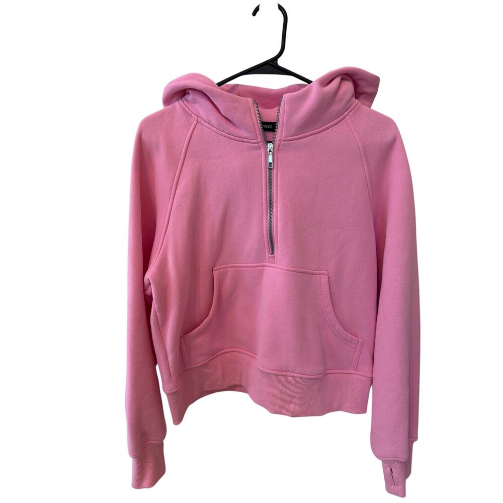Pink 1/4 Zip Hoodie Women's Size Small Automet Barbiecore Twee Casual Athletic